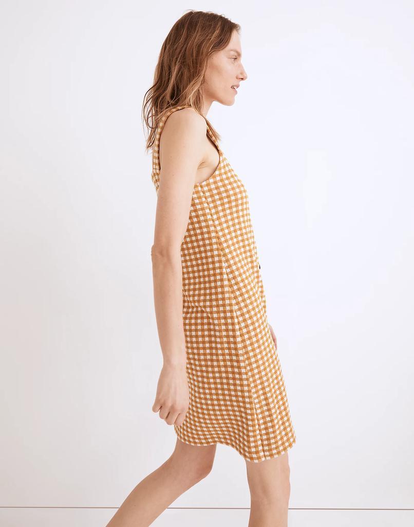 商品Madewell|Jacquard Button-Front Mini Dress in Gingham Check,价格¥224,第4张图片详细描述