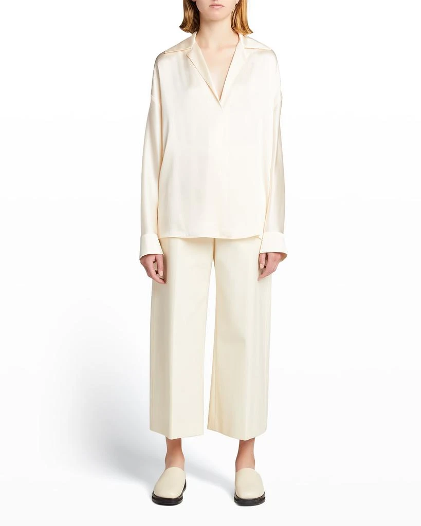 商品Vince|Shaped-Collar Silk Pullover Top,价格¥1294,第1张图片