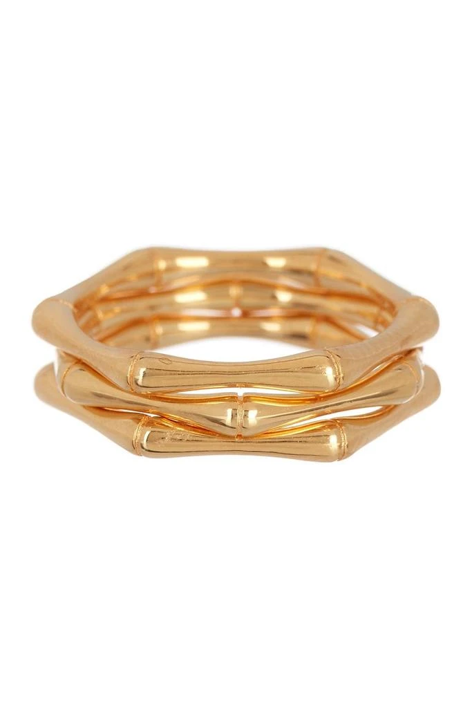 商品ADORNIA|14K Gold Plated Bamboo Stacking Rings - Pack of 3,价格¥165,第1张图片