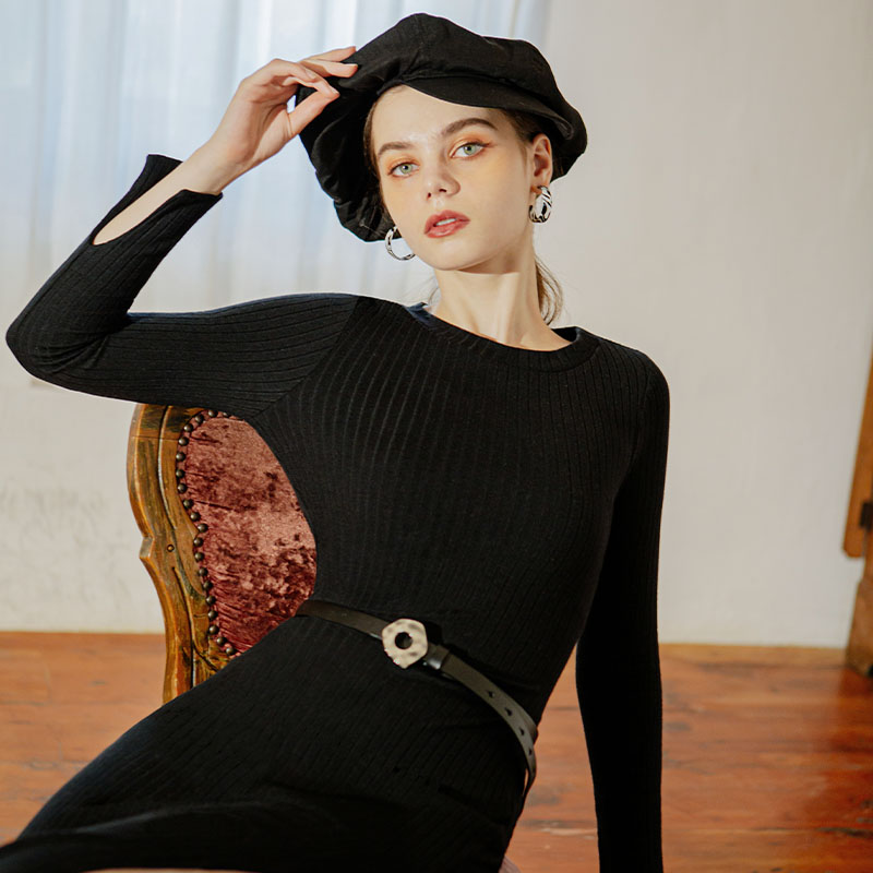 Estella针织连衣裙 - 黑色 | Estella Knit Dress - Black商品第3张图片规格展示
