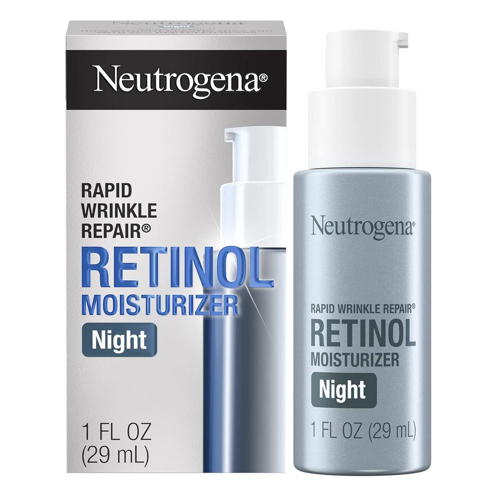 商品Neutrogena|Neutrogena Rapid Wrinkle Repair Retinol Night Face Moisturizer, Daily Anti-Aging Face Cream with Retinol & Hyaluronic Acid to Fight Fine Lines & Wrinkles, 1 fl. oz,价格¥120-¥247,第1张图片
