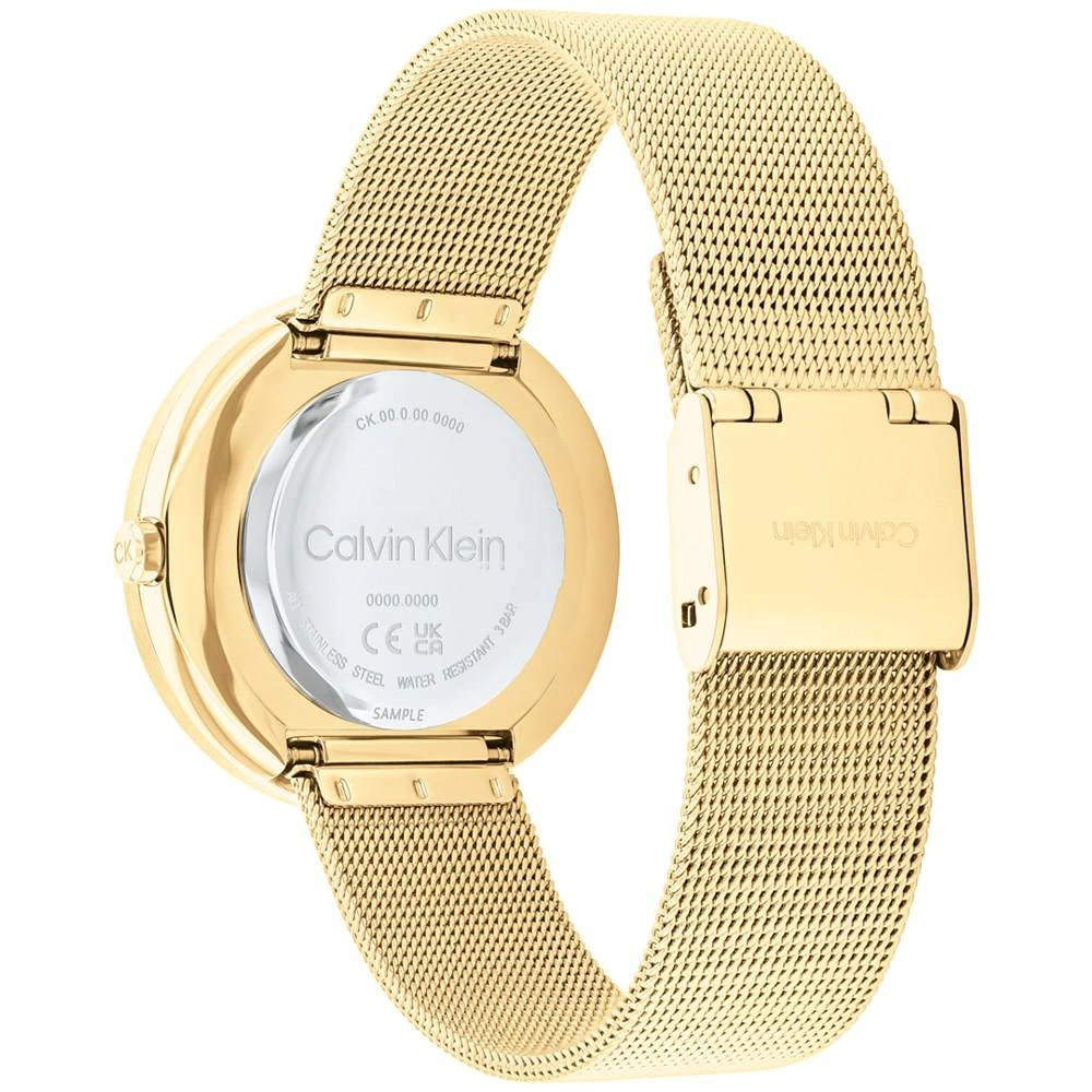 商品Calvin Klein|Women's Gold-Tone Stainless Steel Mesh Bracelet Watch 34mm,价格¥1426,第3张图片详细描述