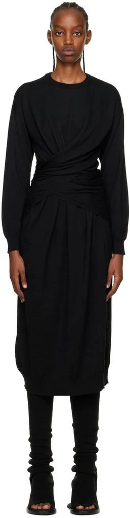 商品Lemaire|Black Wrap Midi Dress,价格¥2635,第1张图片