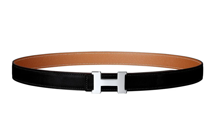 商品[国内直发] Hermes|爱马仕 Mini Constance银色扣 Epsom小牛皮双面皮腰带 女款 黑色 宽2.4cm,价格¥5267,第1张图片