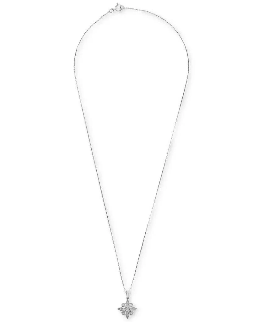 商品Macy's|Diamond Cluster 18" Pendant Necklace (1/10 ct. t.w.)  in Sterling Silver, Created for Macy's,价格¥245,第3张图片详细描述