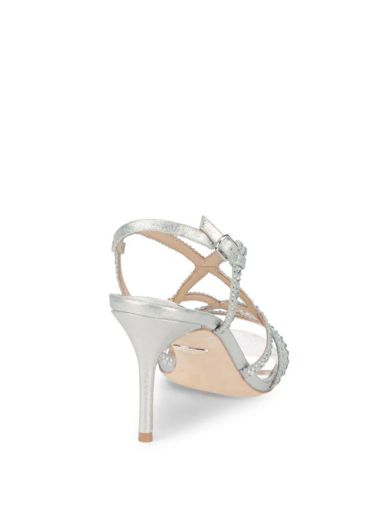 商品Badgley Mischka|Wilde Embellished Leather Sandals,价格¥552,第2张图片详细描述