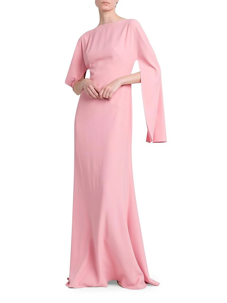 商品Alexander McQueen|Crepe Asymmetric Cape-Sleeve Gown,价格¥8551,第2张图片详细描述