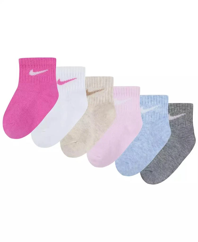 商品NIKE|Baby Boys or Baby Girls Assorted Ankle Socks, Pack of 6,价格¥69,第1张图片