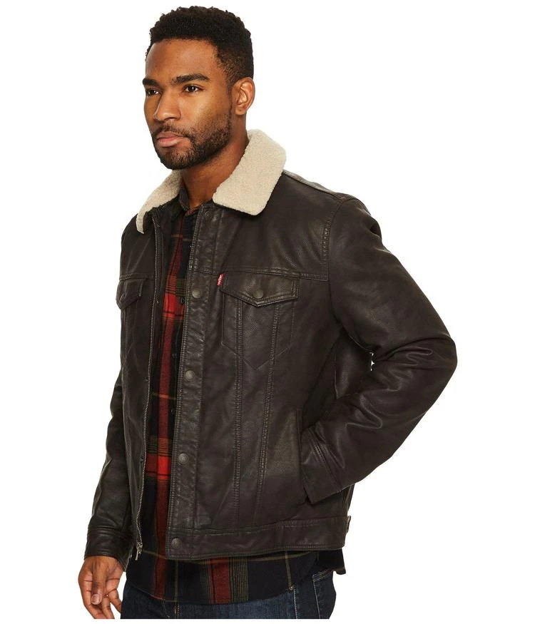 商品Levi's|Faux Leather Trucker with Sherpa Collar and Polytwill Lining,价格¥720,第2张图片详细描述