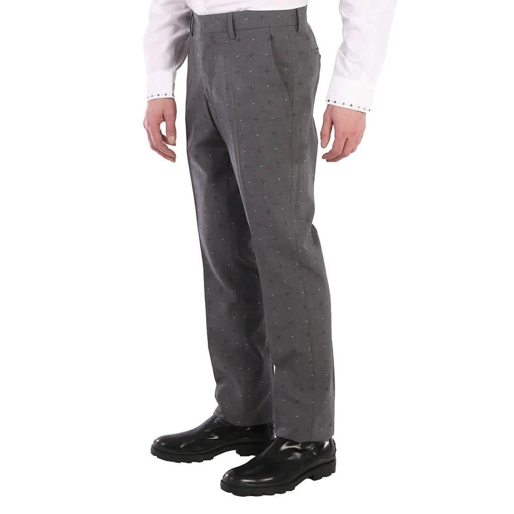 商品Burberry|Mid Grey Melange Fil Coupe Wool Cotton Classic Fit Trousers,价格¥2303,第3张图片详细描述