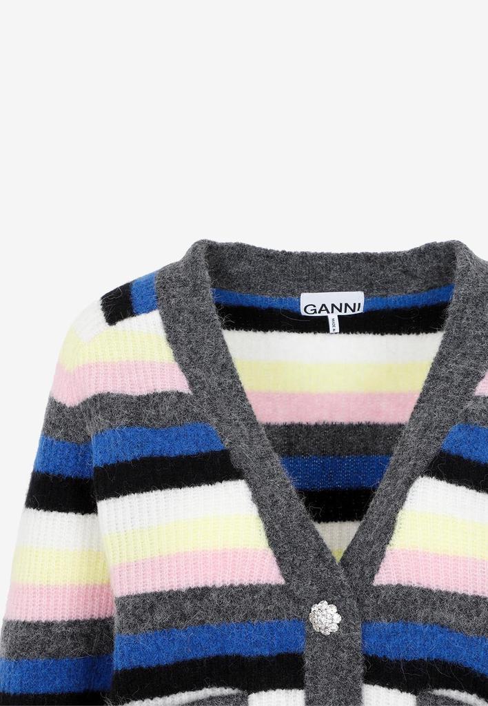 商品Ganni|Striped Long-Sleeved Cardigan,价格¥1954,第5张图片详细描述