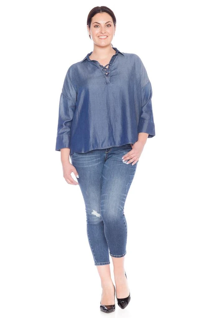 商品SLINK Jeans|Jeans Lace-Up Top,价格¥329,第4张图片详细描述