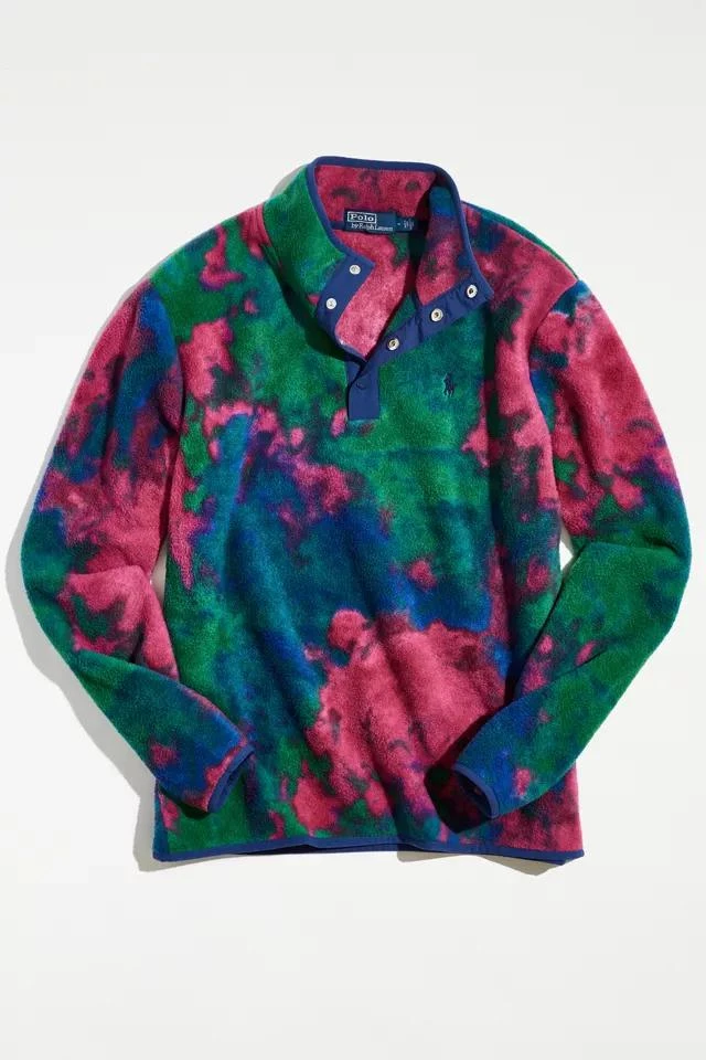 商品Ralph Lauren|Polo Ralph Lauren Tie-Dye Fleece Quarter Snap Pullover Sweatshirt,价格¥937,第1张图片