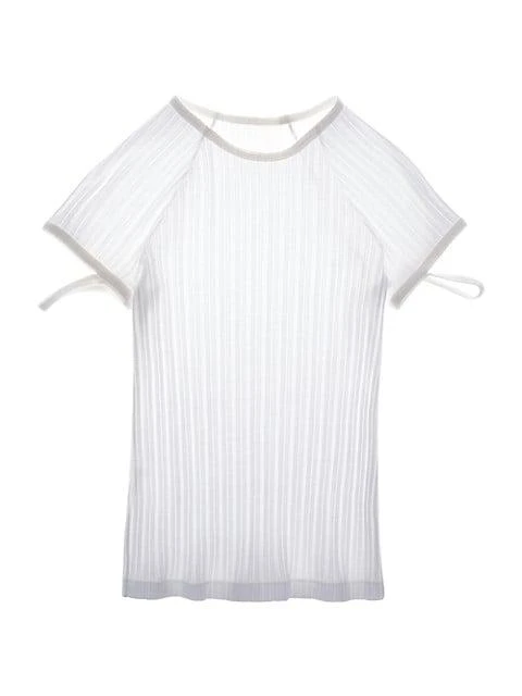 商品Helmut Lang|Rib-Knit Cotton T-Shirt,价格¥481,第1张图片