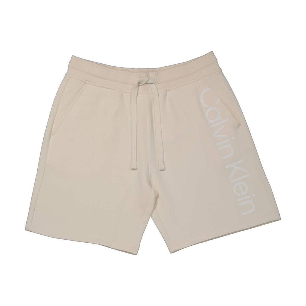 商品Calvin Klein|Men's Ivory Naturals Regular Fit Wide Logo Shorts,价格¥213,第1张图片