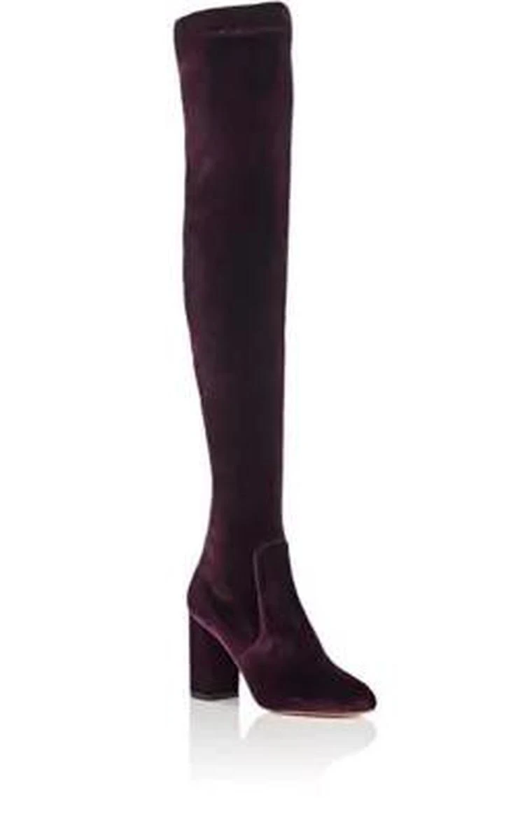 商品Aquazzura|So Me Velvet Over-The-Knee Boots,价格¥7403,第2张图片详细描述