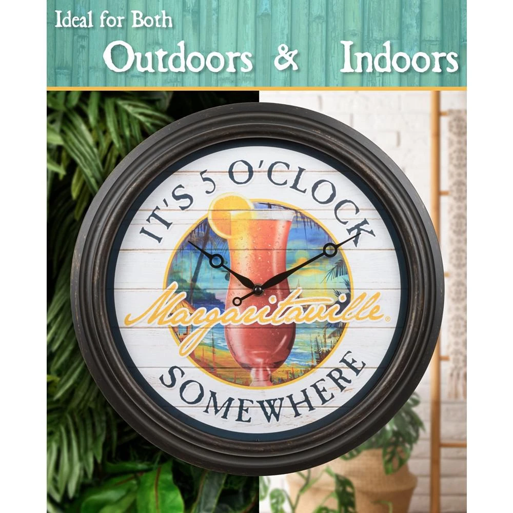 433-3841Mv7 15.75" 5 O'Clock Somewhere Margaritaville Indoor, Outdoor Quartz Analog Wall Clock 商品