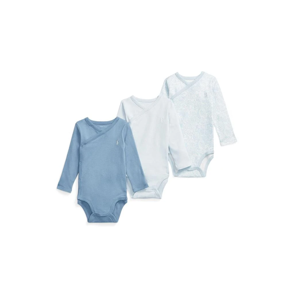 商品Ralph Lauren|Cotton Interlock Bodysuit 3-Pack (Infant),价格¥181,第1张图片