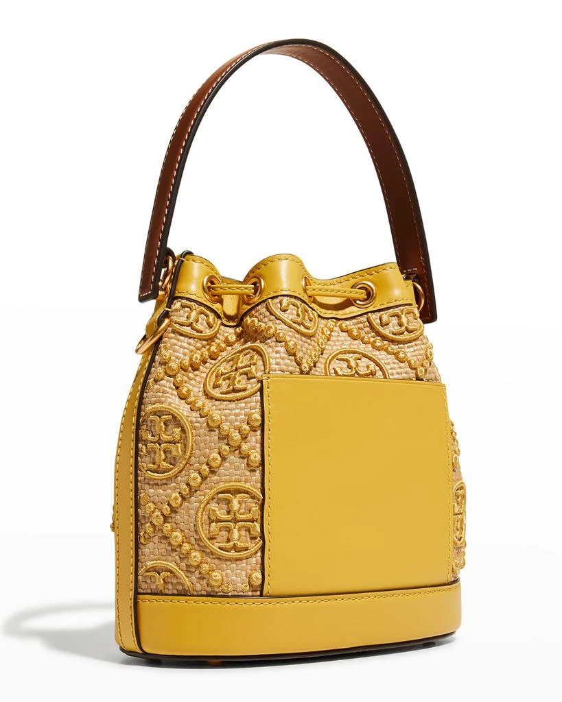 商品Tory Burch|T Monogram Straw Bucket Bag,价格¥2277,第3张图片详细描述