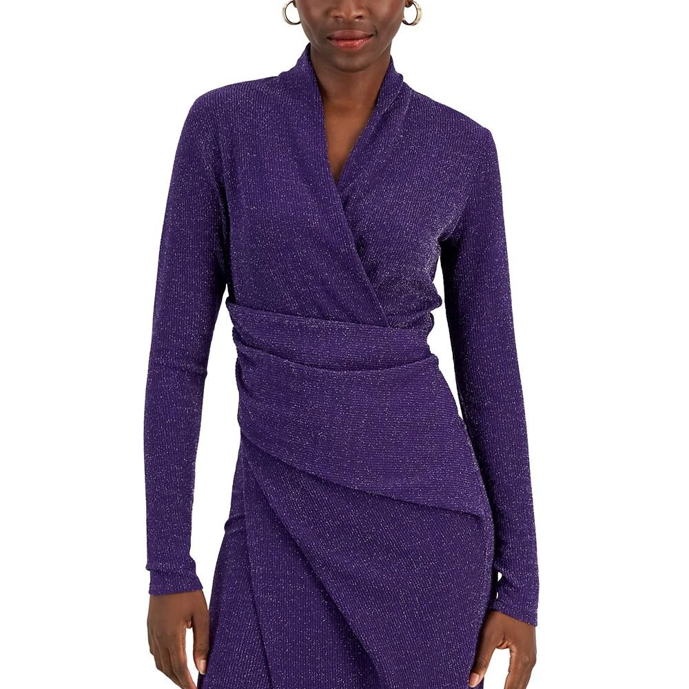 商品RACHEL Rachel Roy|Women's Bret Jersey Faux-Wrap Midi Dress,价格¥1034,第4张图片详细描述