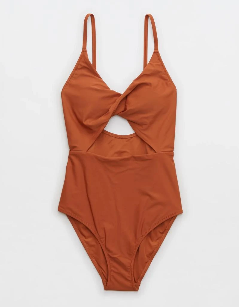 商品Aerie|Aerie Twist Cut Out One Piece Swimsuit,价格¥124,第4张图片详细描述