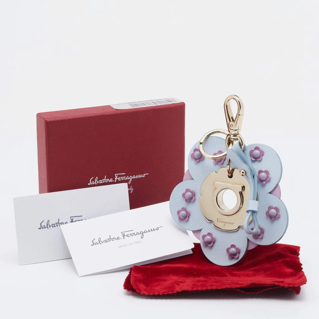商品[二手商品] Salvatore Ferragamo|Salvatore Ferragamo Light Blue/Pink Leather Flower Bag Charm,价格¥820,第4张图片详细描述