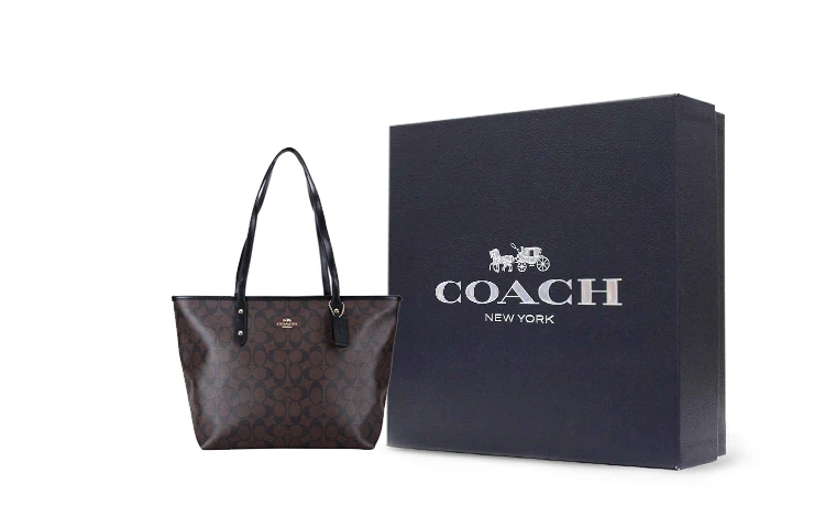 商品[国内直发] Coach|蔻驰 City Zip Tote 30 老花满印拉链开合 涂层帆布 托特包Tote包购物袋手提单肩包 大号 女款 棕黑色,价格¥2337,第7张图片详细描述