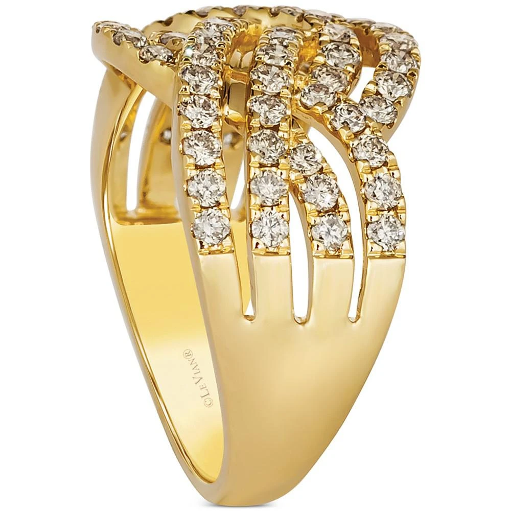 商品Le Vian|Nude Diamond Multirow Crossover Ring (1-1/6 ct. t.w.) in 14k Gold,价格¥17117,第4张图片详细描述