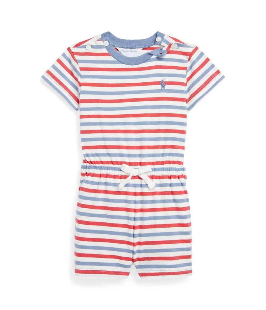 商品Ralph Lauren|Striped Cotton Jersey Romper (Infant),价格¥101,第1张图片