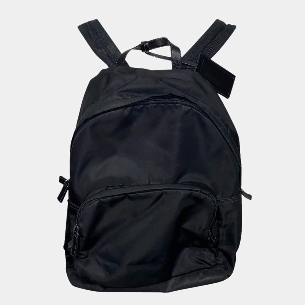 Prada Black Nylon Zip Around Backpack商品第1张图片规格展示