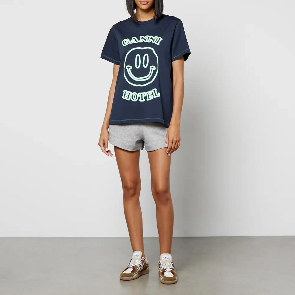 商品Ganni|Ganni Hotel Smiley Organic Cotton-Jersey T-Shirt,价格¥497,第3张图片详细描述