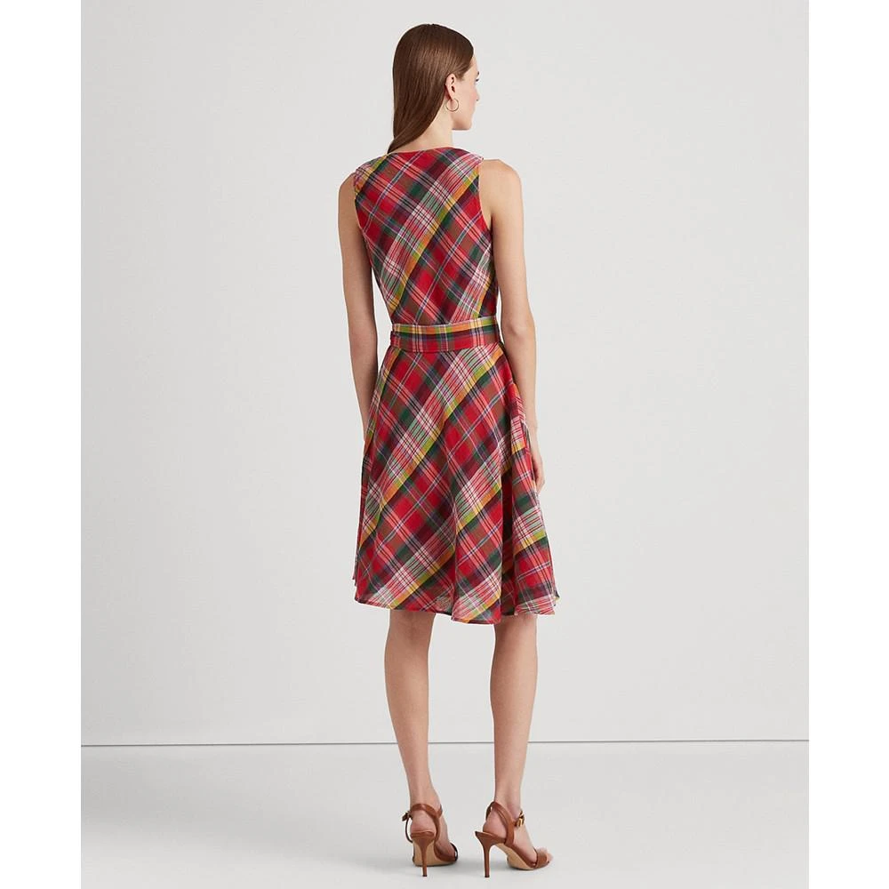 商品Ralph Lauren|Plaid Crinkle Cotton Sleeveless Dress,价格¥648,第2张图片详细描述