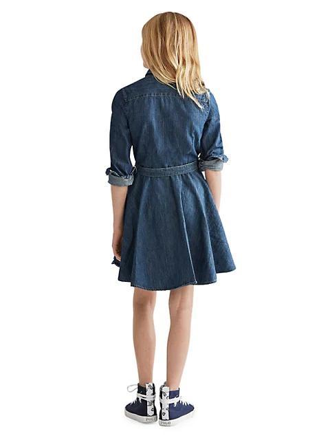 商品Ralph Lauren|Little Girl's & Girl's Belted Denim Shirtdress,价格¥478-¥512,第6张图片详细描述