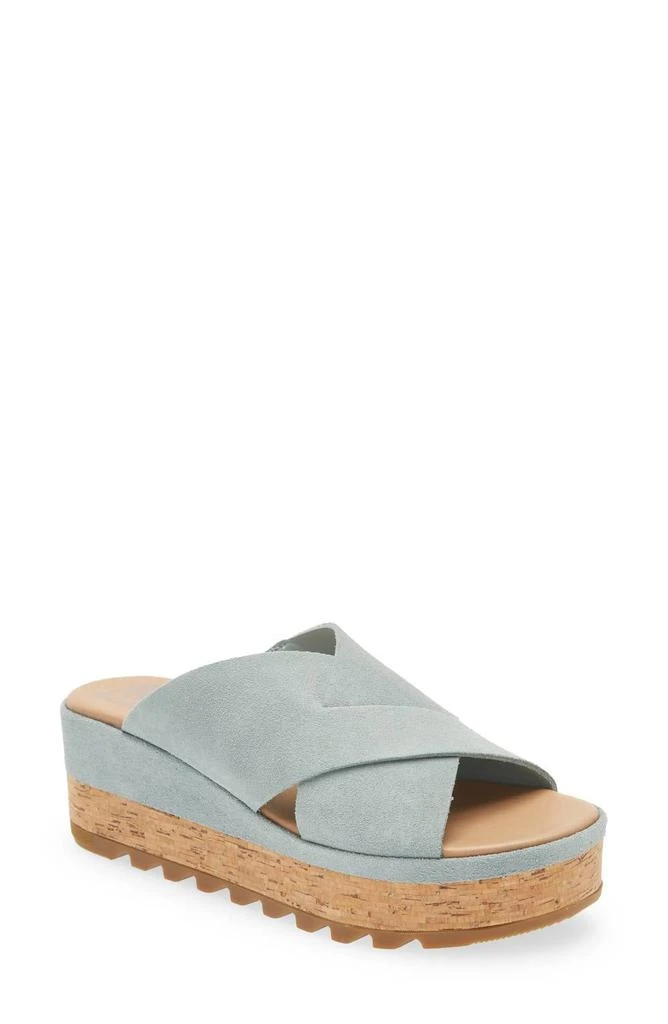 商品SOREL|Cameron Flatform Mule In Crushed Blue, Sea Salt,价格¥659,第1张图片