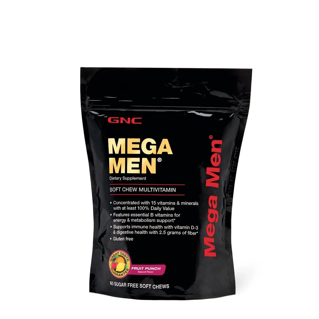 商品GNC|GNC Mega Men® Soft Chew Multivitamin - Fruit Punch,价格¥170,第1张图片