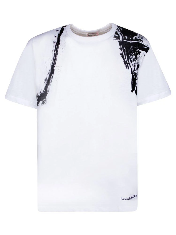 商品Alexander McQueen|Alexander McQueen Fold Harbess Crewneck T-Shirt,价格¥3895,第1张图片