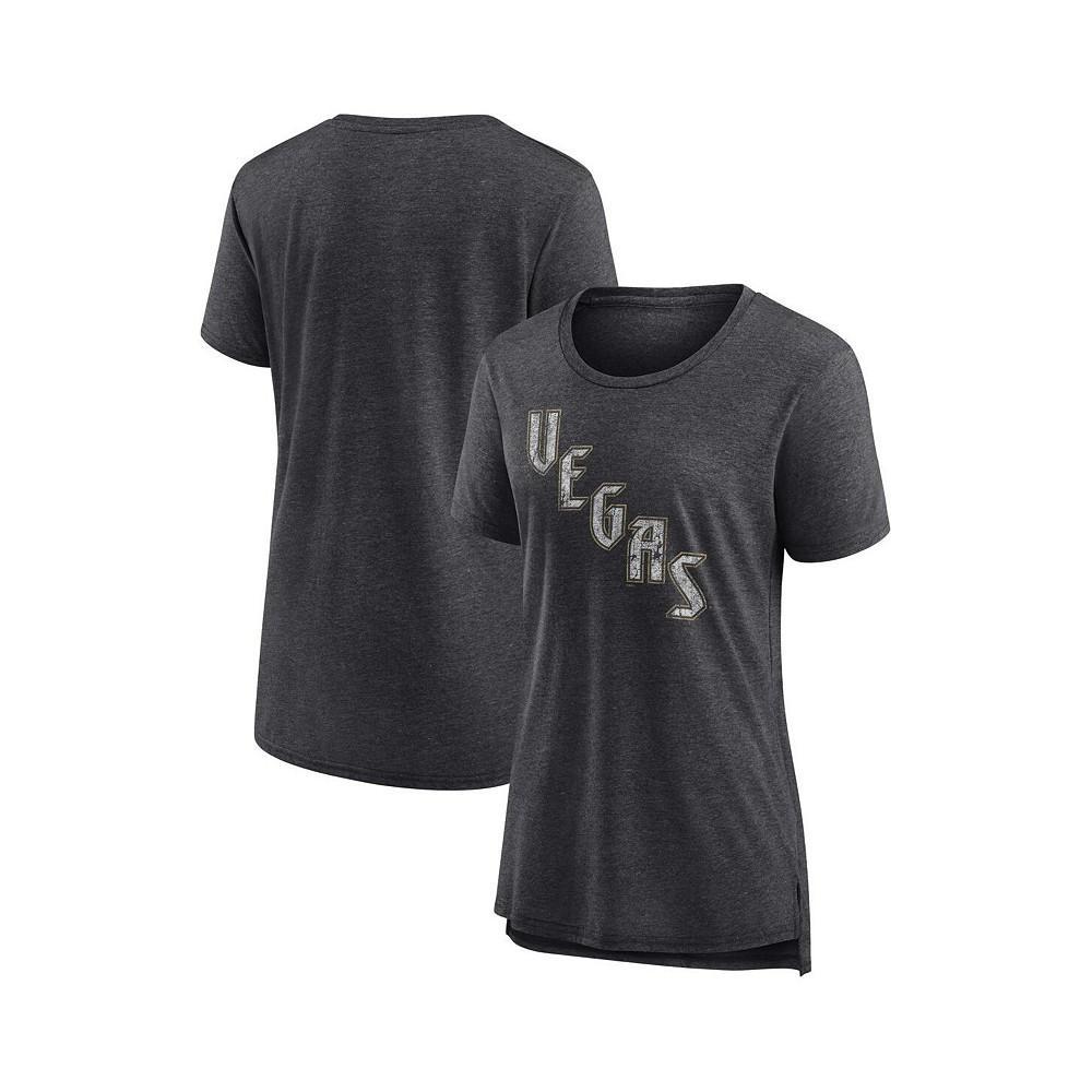 商品Fanatics|Women's Branded Heather Charcoal Vegas Golden Knights Special Edition 2.0 Modern T-shirt,价格¥252,第1张图片