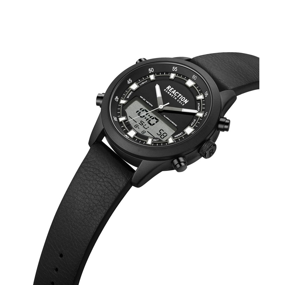 Men's Ana-digi Black Synthetic Leather Strap Watch , 46mm商品第2张图片规格展示