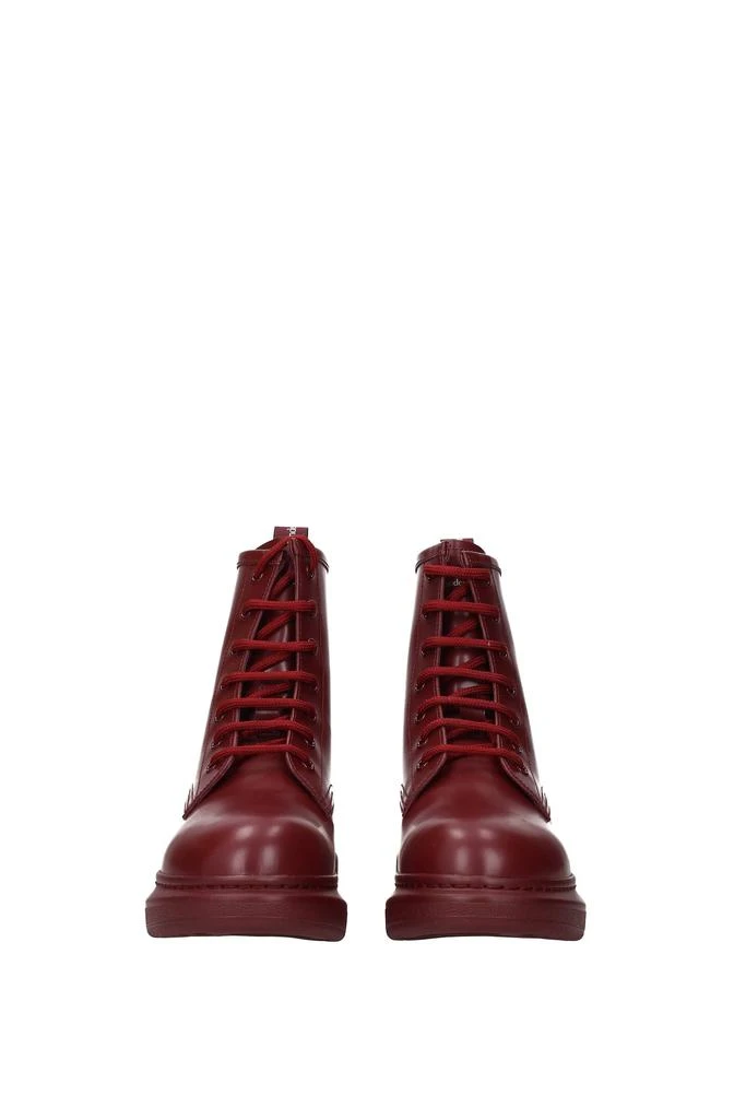 商品Alexander McQueen|Ankle boots Leather Red Bordeaux,价格¥1923,第3张图片详细描述