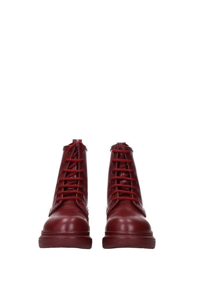 商品Alexander McQueen|Ankle boots Leather Red Bordeaux,价格¥1844,第5张图片详细描述