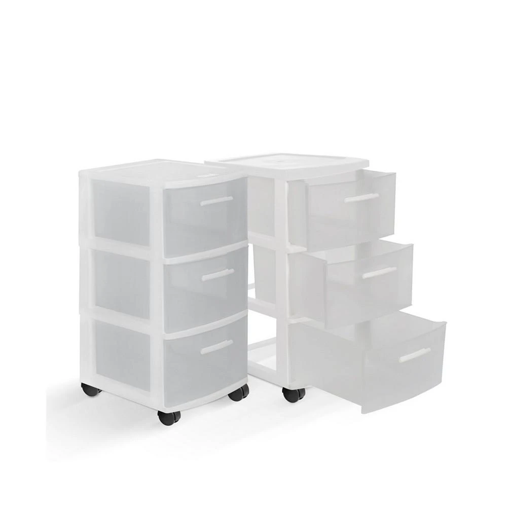 商品MQ|3-Drawer Rolling Storage Cart with Casters, Pack of 2,价格¥573,第1张图片