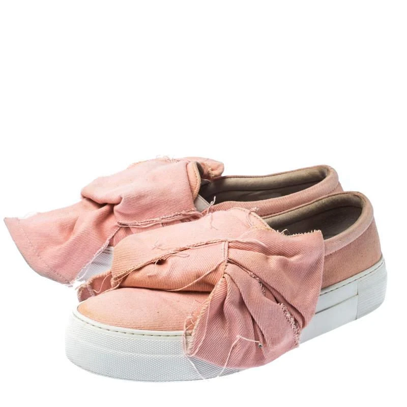 商品[二手商品] Joshua Sanders|Joshua Sanders Light Pink Canvas Bow Slip On Sneakers Size 40,价格¥685,第4张图片详细描述