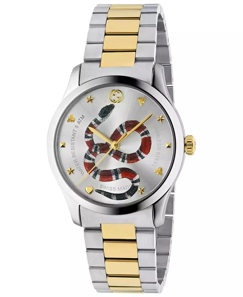 商品Gucci|Men's Swiss G-Timeless Two-Tone Stainless Steel Bracelet Watch 38mm,价格¥11226,第1张图片