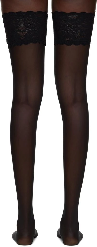 商品Wolford|Black Satin Touch 20 Stay-Up Socks,价格¥221,第2张图片详细描述