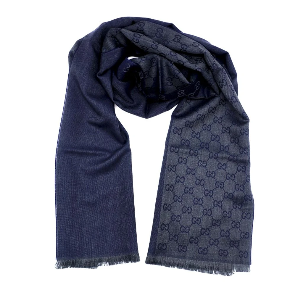 商品Gucci|Gucci 古驰GG字母图半网格羊毛围巾,价格¥3091,第1张图片