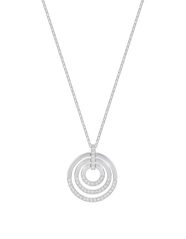 商品Swarovski|Circle Rhodium-Plated Pendant Necklace,价格¥507,第1张图片
