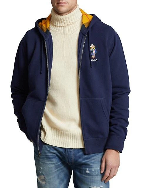 商品Ralph Lauren|Polo Bear Zip-Up Fleece Hoodie,价格¥1026,第3张图片详细描述