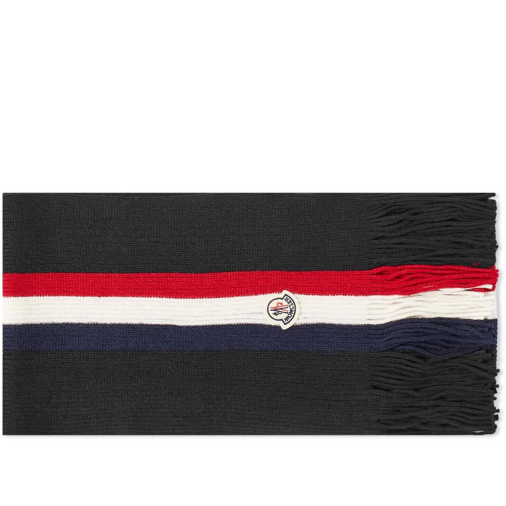 商品Moncler|Moncler Tricolore Striped Logo Scarf,价格¥2428,第1张图片