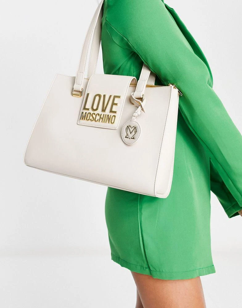 商品Moschino|Love Moschino long handle shoulder bag in ivory,价格¥1226,第1张图片