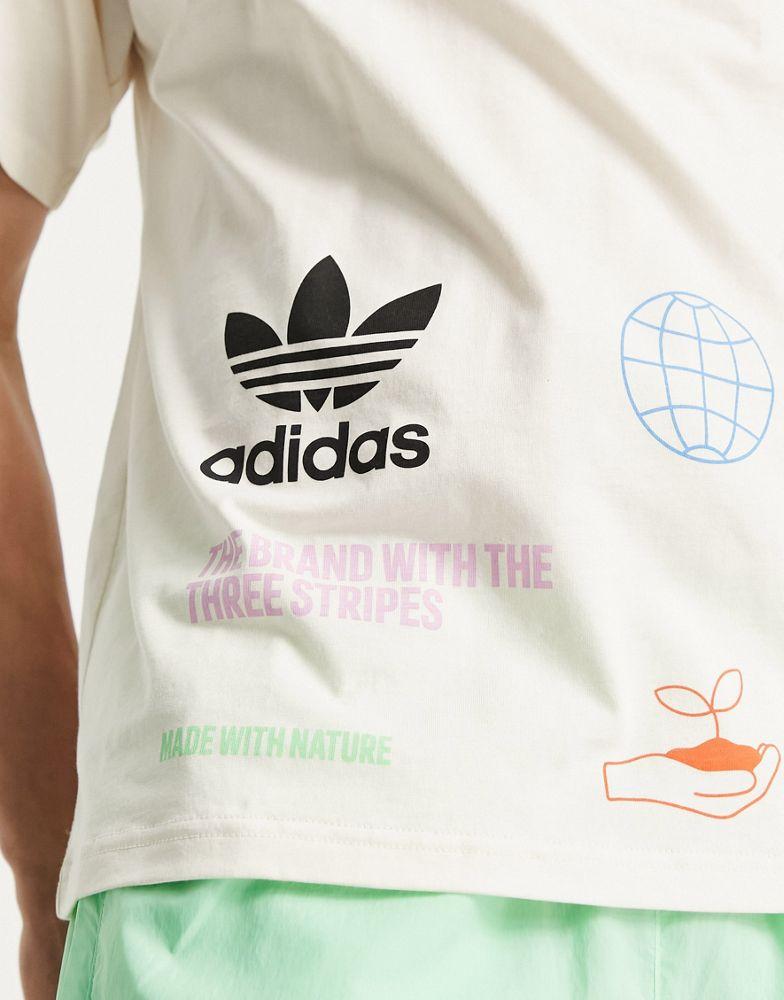 adidas Originals side logo t-shirt in off white商品第3张图片规格展示